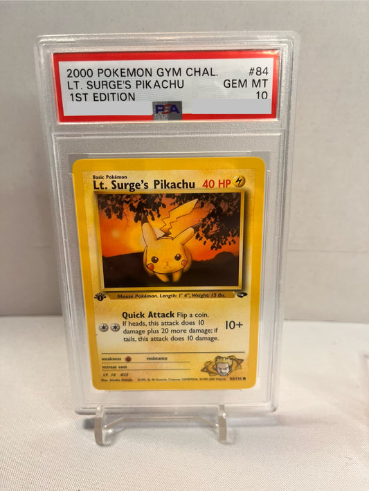 LT. Surge‘s Pikachu 1st Edition PSA10 Gym Challenge