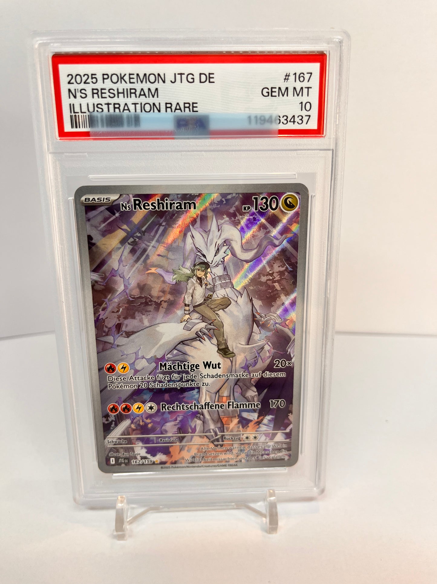 Ns Reshiram JTG 167 PSA10, DE