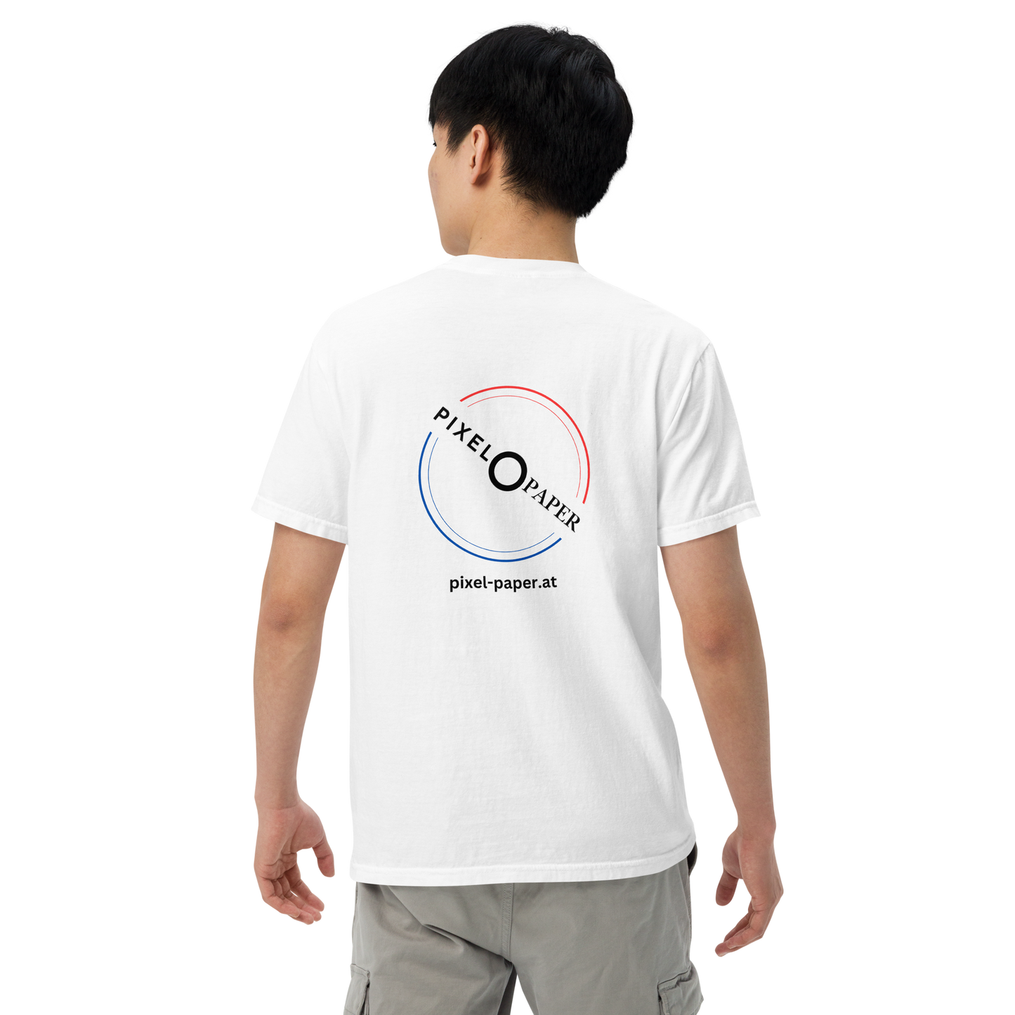 Schweres textilgefärbtes Unisex-T-Shirt - PixelPaper Stickerei