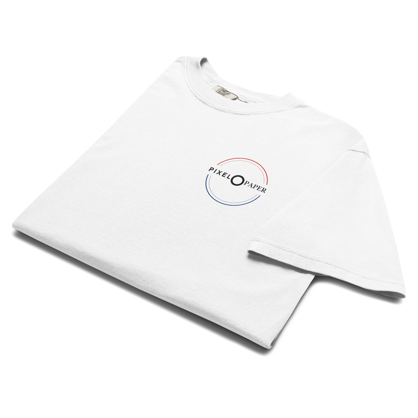 Schweres textilgefärbtes Unisex-T-Shirt - PixelPaper Stickerei
