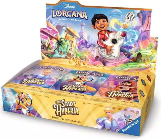 Disney Lorcana TCG Die Stadt Hyperia Booster Display mit 24 Booster Packs, Deutsch