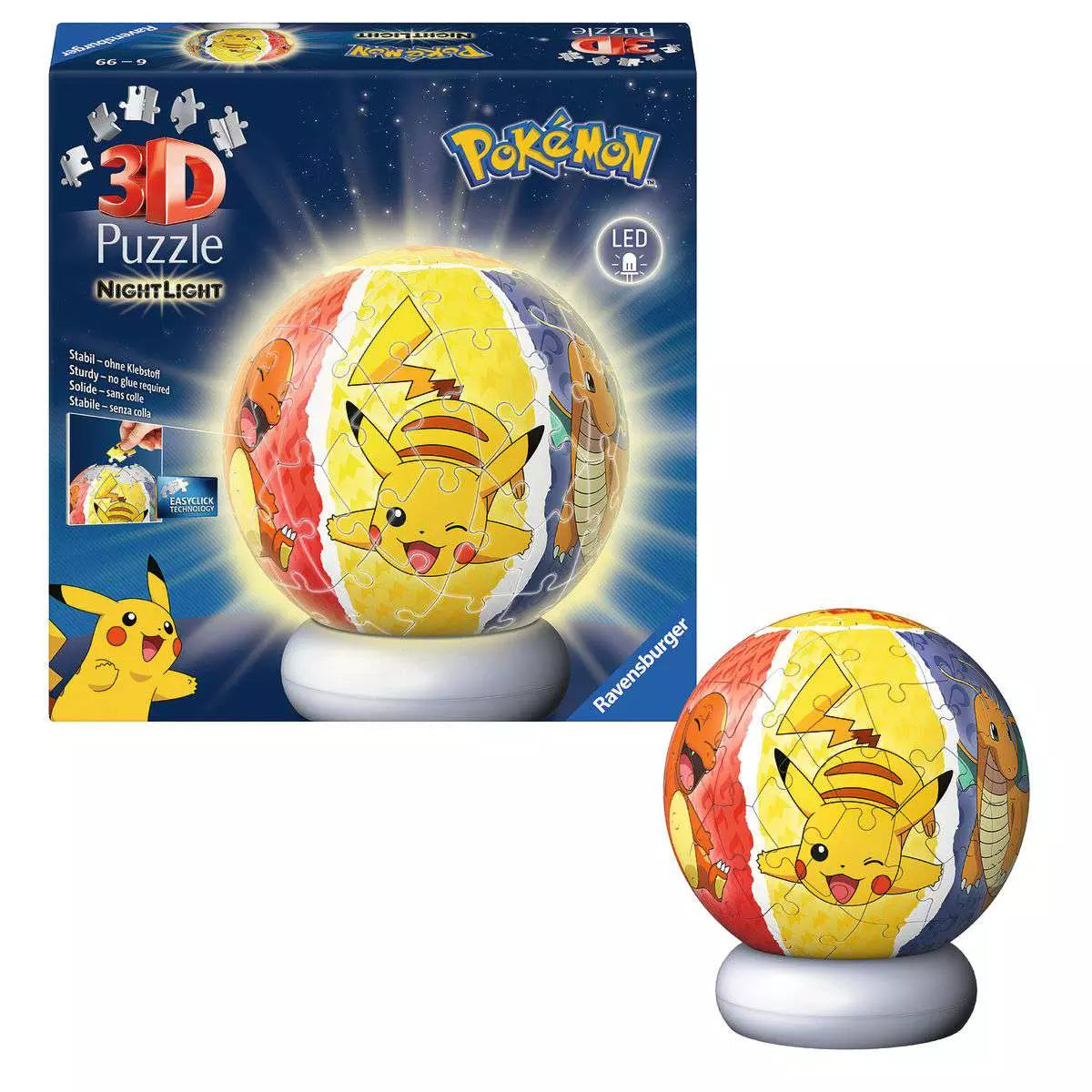 3D Puzzle-Ball Nachtlicht Pokémon (72 Teile) – Ansicht 2