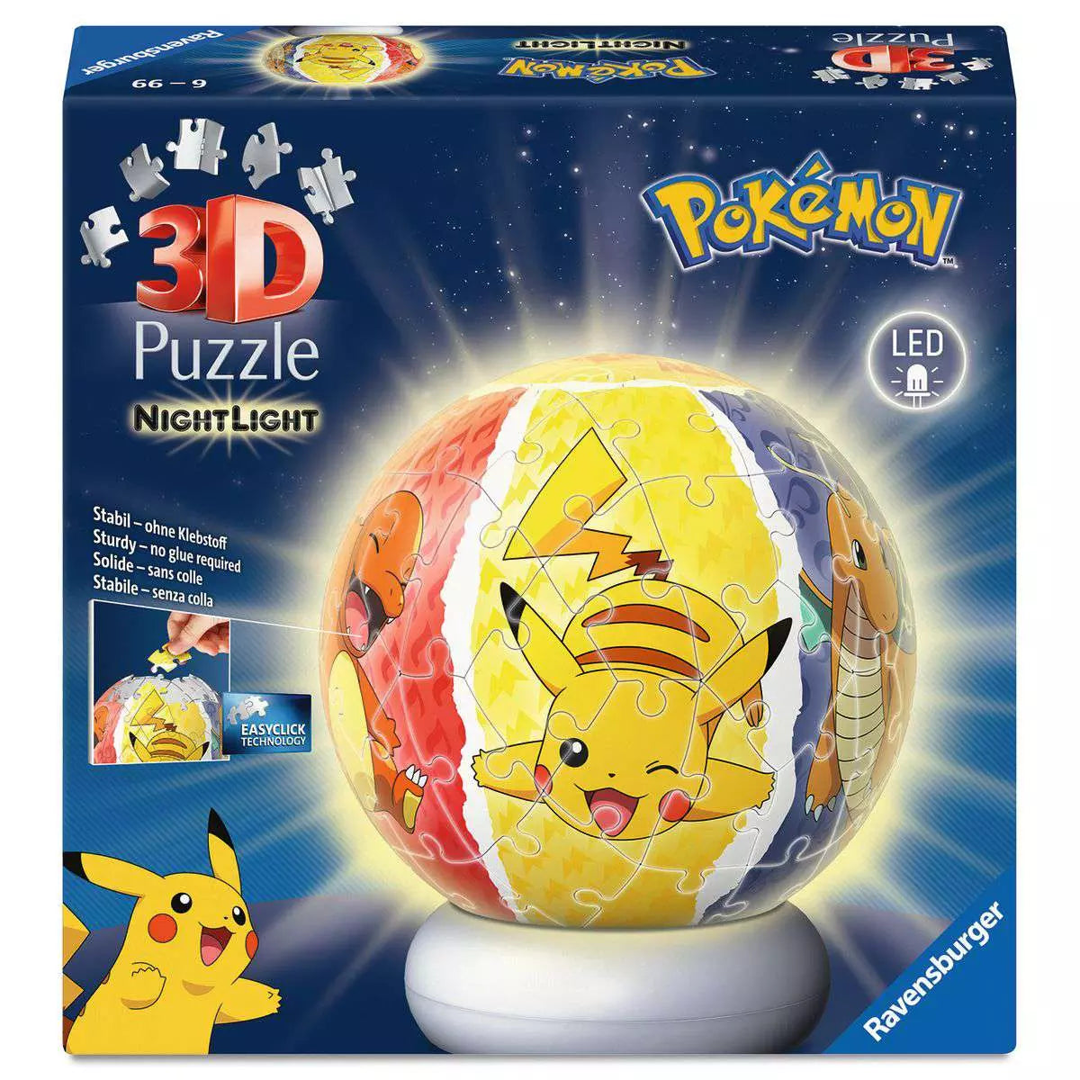 3D Puzzle-Ball Nachtlicht Pokémon (72 Teile)