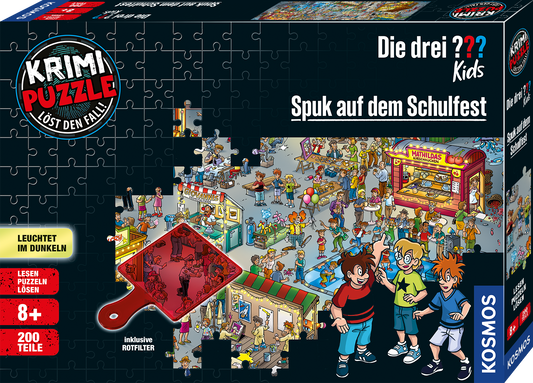 Die drei ??? Kids Krimi-Puzzle Spuk auf dem Schulfest von Kosmos, 200 Teile