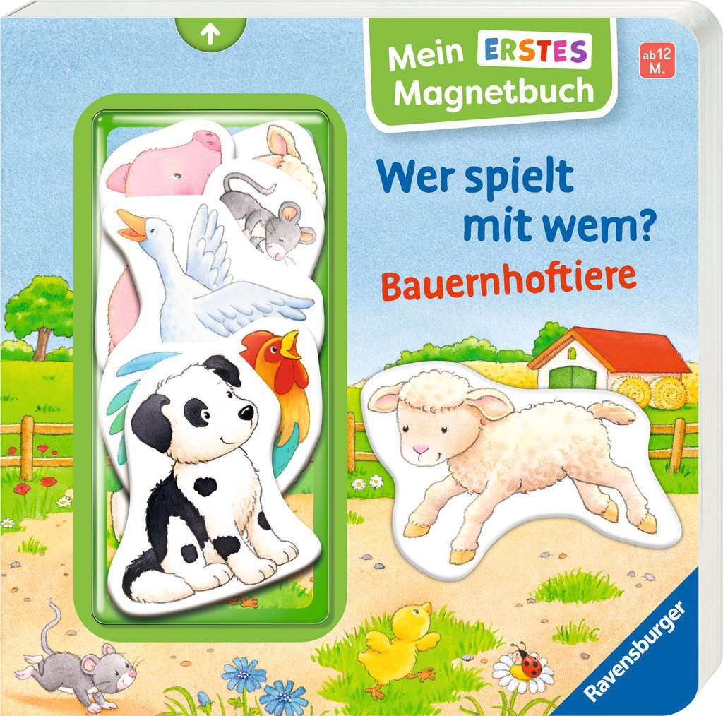 Ravensburger Mein erstes Magnetbuch – Wer spielt mit wem? Bauernhoftiere – Cover