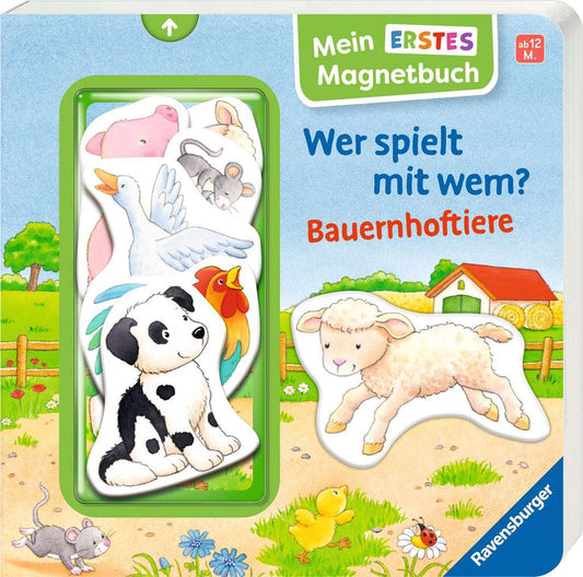 Ravensburger Mein erstes Magnetbuch – Wer spielt mit wem? Bauernhoftiere – Cover