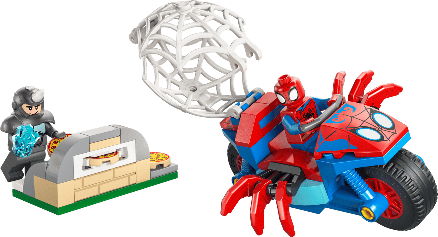 LEGO Spidey auf Motorrad vs Rhino