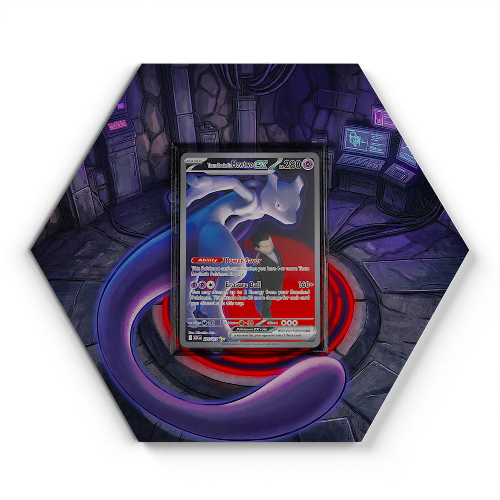 281/217 Team Rocket's Mewtwo EX - Extended Artwork Pokemon Card Display