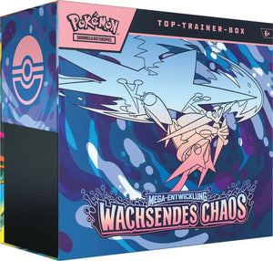 Pokémon Wachsendes Chaos Top Trainer Box, DE, mit 9 Boostern