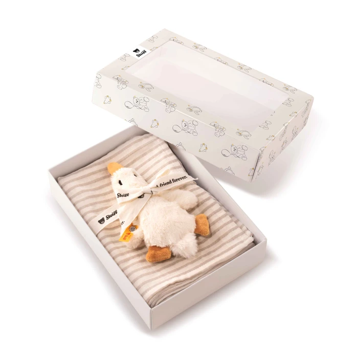 Steiff - Geschenkset Rassel mit Spucktuch Gans