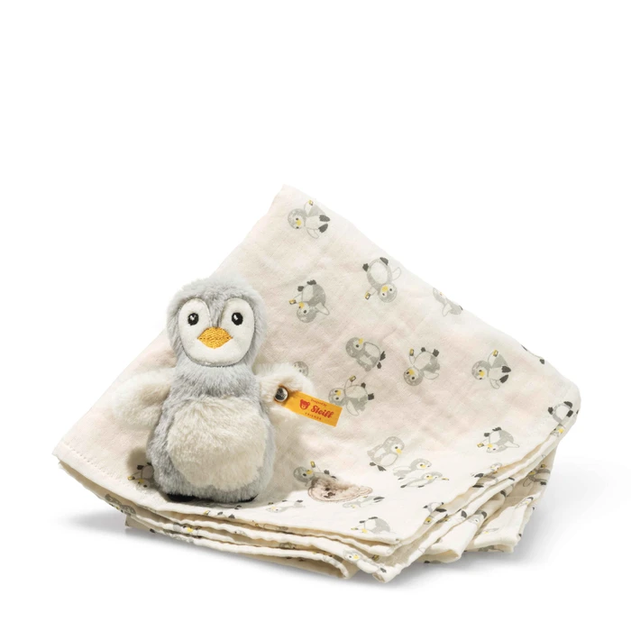 Steiff - Geschenkset Rassel und Spucktuch Pinguin