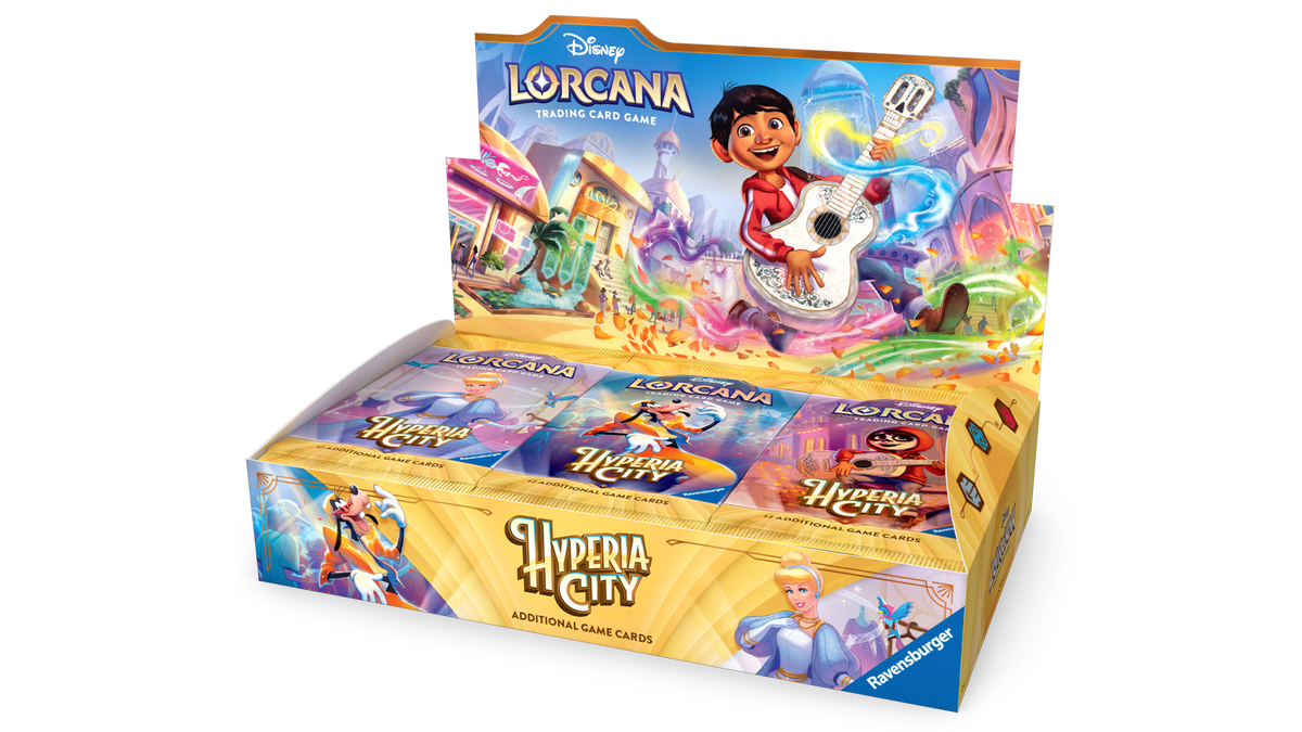 Disney Lorcana TCG Hyperia City Booster Display mit 24 Booster Packs, Englisch